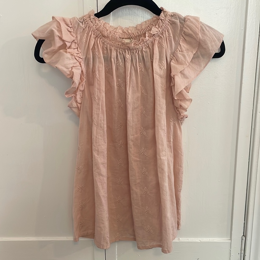 Universal Thread Pale Pink Flutter Sleeve Top
